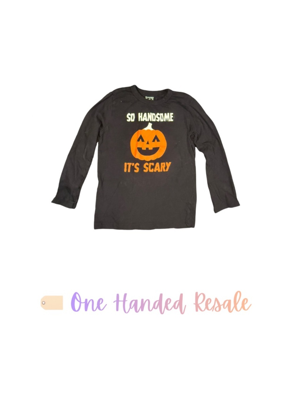 👻 The Children’s Place Black  Long Sleeve Kids Halloween Pumpkin Graphic Tee 5